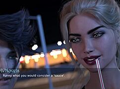 Blonde hentai girl exposes big tits and ass!