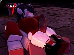 SUCCUBUS THIGHJOB WITH ROUGH TIT GRABBING AND BOOB SQUEEZING IN 3D HENTAI ANIME!