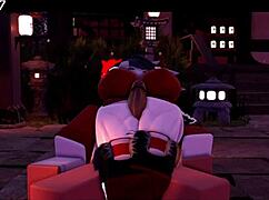 SUCCUBUS THIGHJOB WITH ROUGH TIT GRABBING AND BOOB SQUEEZING IN 3D HENTAI ANIME!