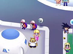 我不敢相信来自Kame Paradise 2的Vados向Master Roshi展示了她的巨乳，太疯狂了！