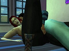 Black man fucks red head white woman in her room