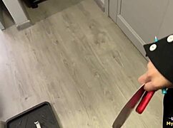 didn't expect this, but the realtor got tricked into a hard pounding at the shop