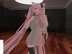 Squirting catgirl gets Bukkake facial and anal creampie
