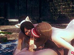 探索狂野三人行Hentai，两女一男超刺激