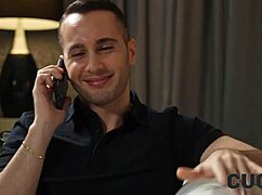 A middle-aged European man tries out cuckolding with an ebony partner in this anime-style video