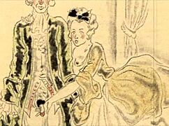 vintage erotic cartoon illustration from retro anime.