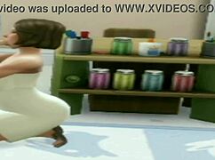 brunette teen helps teacher during lunch break in cartoon