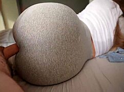 Step Sister Caught Me Jerking Off and Got Fucked Through Leggings Hole