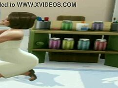 brunette teen helps teacher during lunch break in cartoon