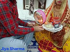 Interracial couple's passionate sex after breaking fast on Karva Chauth