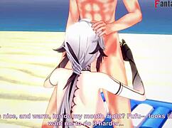 见过阿蕾奇诺在海滩上穿着比基尼猛干吗？