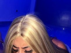 Teen sucks best friend's big cock and gets hot cumshot!