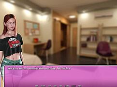 Red-haired beauty enjoys a hot bowl of ramen in a 3D animated adult film