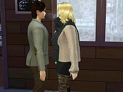 Coffee with a friend in the bathroom