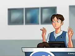 Summertime Saga: Manager’s daughter sucked me off behind the desk at work - Kimmytoons.