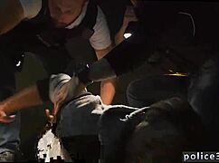 Amateur gay police catch a sexy purse thief and give him some hot sex