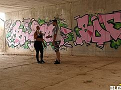 She goes running and i go running on her big tits outdoor blowjob