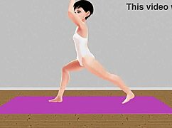 leo tries anime yoga stretches