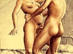 复古情色卡通插画，唤起热辣复古变态动漫氛围！🎨