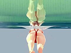 Did you see that anime girl in the tiny micro bikini getting a nip slip?