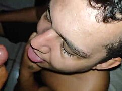 Gay couples having oral sex and one of them cums in the mouth