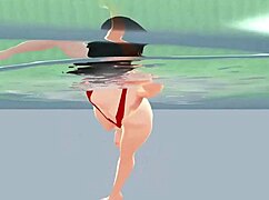 Did you see that anime girl in the tiny micro bikini getting a nip slip?