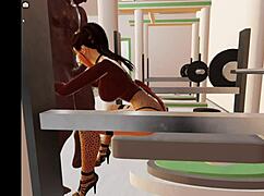 Fuck bent-over young girl with monster cock in gym 3dxchat anime style!