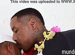 Three black guys engage in hardcore action in the bathroom