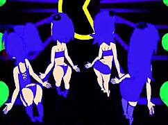 哟，看这些吃豆人鬼魂女孩在动漫Hentai风格中狂野舞蹈，太辣了！