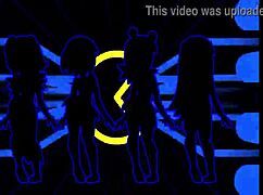 哟，看这些吃豆人鬼魂女孩在动漫Hentai风格中狂野舞蹈，太辣了！