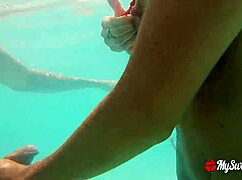 After the beach, she had public balcony sex with a bodybuilder, ending in a massive facial