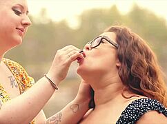 Bisexual lesbian couple enjoys a steamy cunilingus session