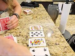 Beautiful stepmother Coco Vandi in hot strip poker game