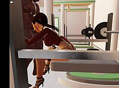 Fuck bent-over young girl with monster cock in gym 3dxchat anime style!