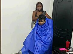 I'm getting a haircut and end up banging hard with my stylist