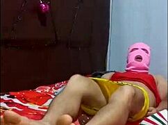 Stepmom rides big cock on Christmas, sweating with pleasure.