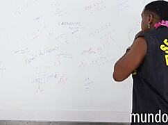 Three black guys engage in hardcore action in the bathroom