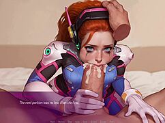 Unsatisfied wife gives blowjob to husband's friend, leading to squirting and bukkake in 3d hentai