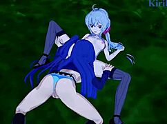 Chris Yukine, Tsubasa, and Maria in Steamy Lesbian Hentai Play