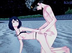 Noelle Silva和Secre Swallowtail与Asta的狂野Hentai性爱