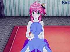 Sakura Miko和Akai Haato在狂野Hentai VTuber动作中