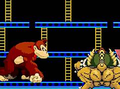 Bowser Koopa和Donkey Kong狂野卡通大战Mario