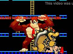 Bowser Koopa和Donkey Kong狂野卡通大战Mario