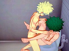 嘿，看 Midoriya 被 Bakugou 狂插屁眼内射！