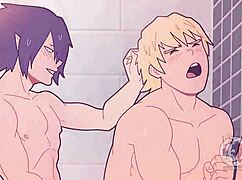 Gym showers turn into steamy moments for curious guys