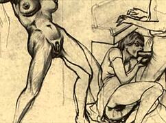 复古色情绘画 带有复古动漫氛围