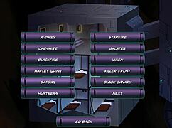 Raven and other DC Comics heroes in an anime-style handjob scene