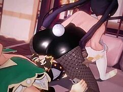 Mona在火辣动漫中狂野骑乘，女上位超带感