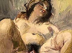 复古色情插画展示怀旧风Hentai艺术，动漫诱惑魅力十足