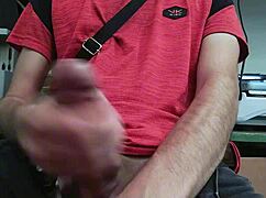 jerking off at work on my desk, boss almost caught me